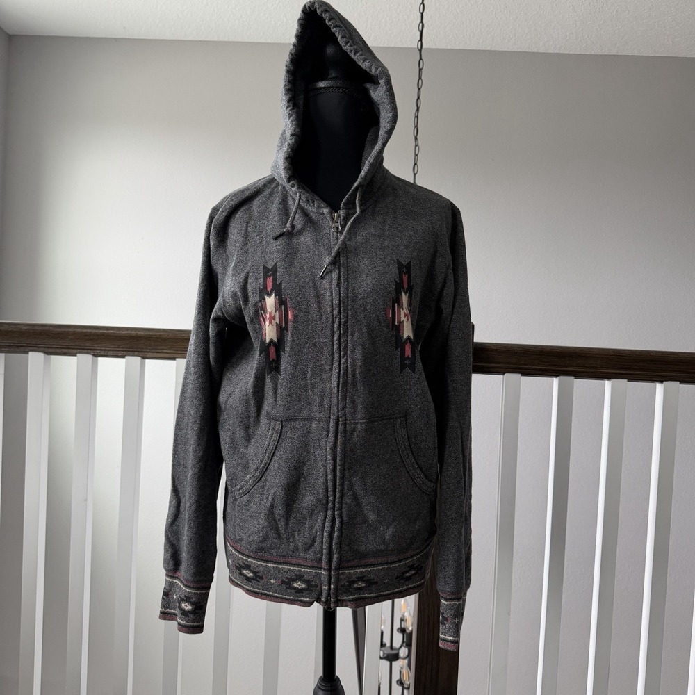 Uniqlo Native American Southwest Aztec Hoodie Full‎ Zip Jacket Womens Small